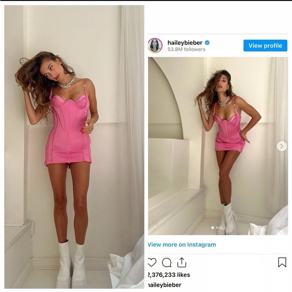 NWT Versace Runway 2022 Medusa Corset Satin Midi Dress Pink IT 42/ US 6 - Picture 1 of 15